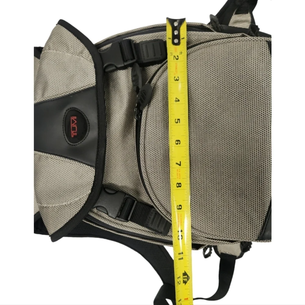 Tumi T2 Ballistic Black Gray Multi Compartment Travel Backpack Waist Carry Bag ;